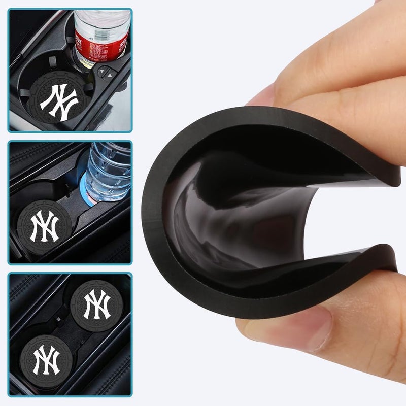 EMIJOY Yankees Car Cup Holder Coasters for Baseball Fans,NY Yankees Car Coasters for Vehicle Drink Holder,Baseball Stuffs New York Yankees Car Cup Holder Insert,Souvenir/Gifts for Baseball Fans,Car Cup Mat - Image 3